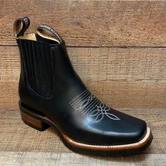 MENS Black Western LEATHER COWBOY Rodeo Square Toe Half Chelsea Boots Botines Vaqueros Est. 361 - Etsy Western Chelsea Boots With Reinforced Heel, Chelsea Boots For Western-themed Events With Leather Sole, Leather Sole Chelsea Boots For Western-themed Events, Western Black Leather Chelsea Boots, Western Chelsea Boots With Square Toe And Reinforced Heel, Western Style Black Leather Chelsea Boots, Black Leather Western Chelsea Boots, Western Chelsea Boots With Reinforced Heel And Snip Toe, Fall Western Chelsea Boots With Square Toe