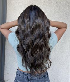 Ask Brown Balayage, Sandy Balayage Brown Hair, Dark Brown Hair Lowlights, Cool Tone Brown Hair With Highlights, Cool Toned Brown Hair Balayage, Dark Brown Hair With Dimension, Brownie Hair, Black Hair With Lowlights, Cool Tone Brown Hair