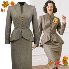 Brand New With Tags. Both Size 14. Bust Measures 20 Inch Flat, Waist On The Skirt 16 Inches Flat. Coat And Suit, Vintage Outfits 60s, Old Hollywood Dress, Pencil Skirt Suit, 1940s Jacket, 1950 Women, Vintage Fashion 1930s, Vintage Street Style, Carpet Outfits