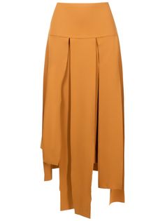 damasco brown fully pleated high waist asymmetric hem mid-length Midi Skirt Brown, Belted Midi Skirt, Latest Skirts, Black Midi Skirt, White Skirts, Asymmetric Hem, Mid Length, Pleated Skirt, Womens Bottoms