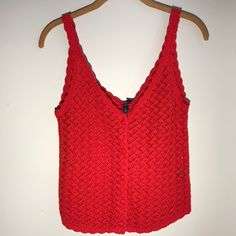 Reposhing This Item I Purchased From @Faithromans. Loved It, But Ready To Rotate For Something New. Questions? Leave A Comment Below! Red Knitted V-neck Top, Red Fitted Crochet Lace Top, Casual Red Crochet Knit Top, Casual Red Tops With Pointelle Knit, Casual Red Pointelle Knit Top, Red Crochet Top For Spring, Red Open Knit Top, Red Crochet Sleeveless Top, Red Crochet Beach Top