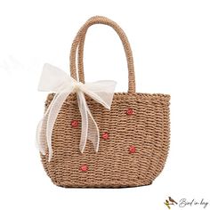 Bird in Bag - Straw bags female new travel beach handbag woven bag fashion simple beach bag Tot Bag, Straw Bags, Street Trends, Travel Beach, Sewing Thread, Woven Bag, Bird In Bag, Mother And Child, Bag Fashion