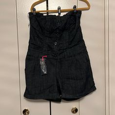 Shorts Jean Jumper, Slightly Stretchy, Blue Denim, Strapless, And Be Dressed Up And Down. Everything Must Go. Make An Offer Jean Jumper, Short Jean, Boom Boom, Everything Must Go, Jeans Pants, Jean Shorts, Pant Jumpsuit, Blue Denim, Jumpsuit Romper