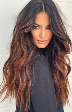 Copper Hair Dark, Copper Balayage, Blond Balayage, Copper Hair Color, Balayage Brunette