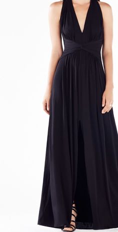 Deep V, Open Back Gown From Bcbgmaxazria Halter Gown, Designer Evening Dresses, Perfect Little Black Dress, Evening Gowns Elegant, Elegant Dresses For Women, Evening Gowns Formal, Bcbgmaxazria Dresses, Style Maxi Dress, Formal Evening Dresses