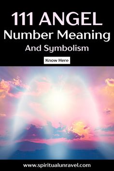 the book cover for 11 angel number meaning and symbolism know here, with an image of