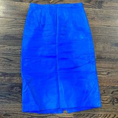 Gorgeous Lamb Leather Skirt In Cobalt Blue Size 4 Worn But In Pristine Condition Blue Skirt, Cobalt Blue, Cobalt, Leather Skirt, Womens Skirt, Color Blue, Size 4, Pencil, Skirt