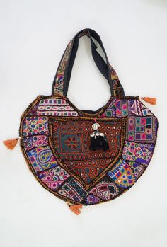 WELCOME TO YOUR SHOP CHANDRA TEXTILES !! This gorgeous Indian Jaipuri Morral is perfect to style with any outfit! It is completely hand-embroidered and made on a waist loom, These beautiful bags are handmade by Indian artisans in Jaipur, Rajasthan. Material - 100% Cotton Fabric, The bag closes with a High-Quality zipper. Our bags are strictly produced by our skilled team with the natural traditional way of craftsmanship. A Perfect Shoulder Bag / Hobo Bag / Tote Bag / Hand Bag to give to an elega Bohemian Bag, Wedding Bags, Bohemian Bags, Bag Elegant, Wedding Bag, Jaipur Rajasthan, Handmade Bag, Accessories Bags Purses, Mirror Work