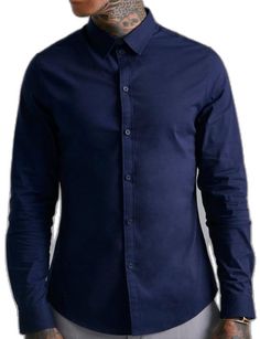 Blue Slim Fit Button-up Shirt, Blue Slim Fit Shirt With Button Closure, Blue Slim Fit Shirt, Slim Fit Blue Shirt With Buttons, Blue Slim Fit Shirt With Buttons, Blue Fitted Shirt With Button Closure, Fitted Blue Shirt With Button Closure, Blue Slim Fit Button-up Top, Navy Collared Slim Fit Shirt