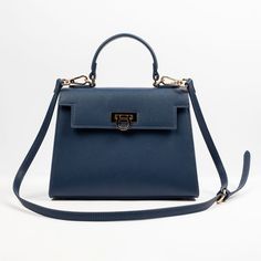 Layla Bag in Blue | Pebble Vegan Leather Bag – Levantine Navy Bag With Top Handle, Timeless Blue Bag With Top Handle, Navy Bag With Detachable Double Handle, Navy Bags With Detachable Double Handle, Navy Top Handle Bag With Detachable Handle, Navy Top Handle Shoulder Bag, Navy Satchel With Top Handle, Navy Double Handle Bag With Top Carry Handle, Navy Double Handle Bag With Top Carry