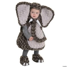 a little boy dressed in an elephant costume