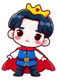 a cartoon character with a crown on his head