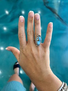 Size: 6 1/2 L: 1 7/8" W: 1/2" Hallmark: S. Cooke Sterling Silver Genuine Golden Hills Turquoise Authentic, Native American Made Golden Hill, Native Jewelry, American Made, Hallmark, Native American, Size 6, Turquoise, Sterling Silver, Silver