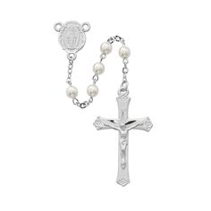 6mm Pearl Beads Miraculous Medal Rosary  Rosary Catholic Gifts Catholic Presents Rosary Gifts 8mm Bead Crucifix For First Communion, 8mm Bead Crucifix Jewelry For First Communion, Elegant Cross Rosary For First Communion, Elegant Rosary With 8mm Beads And Crucifix, Gift Rosary Bracelet With 8mm Beads And Crucifix, The Mysteries Of The Rosary, Mysteries Of The Rosary, The Rosary, Miraculous Medal