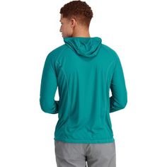 Boasting an ultralight feel and integrated sun protection, the Outdoor Research Echo Hooded Shirt is a unique performance top that's an integral part of our outdoor life in warm weather. Thanks to OR's cooling Airvent fabric, this shirt's breathable comfort and moisture-wicking performance comes in handy during hikes and rides, while ActiveFresh anti-odor technology ensures that we won't be feeling funky when our adventure is over. Green Breathable Tops For Outdoor, Functional Nylon Tops For Outdoor Activities, Green Long Sleeve Activewear For Outdoor, Nylon Athleisure Tops For Outdoor, Functional Outdoor Tops With Upf 50+, Go-dry Nylon Tops For Outdoor, Functional Moisture-wicking Tops For Outdoor Activities, Technical Green Outdoor Activewear, Green Technical Outdoor Activewear