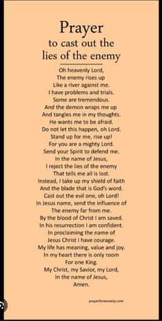 prayer for the lord to cast out the lies of the enemy