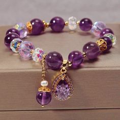 Girls Purple Crystal Bead Bracelet/Water Drop Bracelet For Women/Natural Amethyst Beaded Bracelet/Handmade Jewellery Bracelet/Gift For Her Add this stunning bracelet to your collection or gift it to someone special. We Offer Gift packaging🎁 SHIPPING✈️ Shipping is free worldwide. Your item should arrive within 7-15 days after order is complete. REFUNDS↩️ Your satisfaction is important to me. If you're not completely happy with your purchase, please contact me before leaving a negative review. I Amethyst Beaded Bracelet, Crystal Bead Bracelet, Amethyst Bracelet Beads, Handmade Jewelry Bracelets, Crystal Beads Bracelet, Bracelet Women, Purple Crystal, Men's Bracelet, Pretty Bracelets