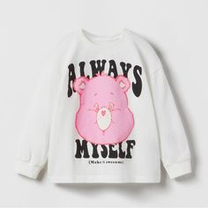 Zara Care Bears Long Sleeve 3-4 Yrs And 2-3 Yrs Winter Letter Print Top For Playwear, Winter Tops With Letter Print For Playwear, Playful White Tops For Winter, Playful White Winter Top, Playful White Tops With Cartoon Print, Playful White Cartoon Print Top, Fun White Tops For Winter, Fun White Winter Tops, Cute White Tops With Letter Print