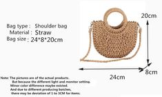 Item Type: HandbagsShape: Half MoonMain Material: StrawHandbags Type: Shoulder BagsTypes of bags: Handbags & Crossbody bagsLining Material: PolyesterNumber of Handles/Straps: SingleDecoration: NONEStyle: BohemianGender: WomenPattern Type: KnittingClosure Type: StringHardness: HardInterior: Cell Phone PocketExterior: NONEOccasion: VersatileHandmade Rattan Bag: Handmade Rattan BagStraw Bag: Beach Straw BagMessenger Bag: Messenger Crossbody BagsHandbag: Girls HandbagWomen Bag: Summer bag Round Straw Bag, Handwoven Bag, Luxury Marketing, Straw Handbags, Beach Trips, Handbags Crossbody, Handcrafted Bags, Bag Summer, Straw Bags