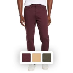 Searching for an alternative to your favorite jeans – that will look and feel just as good? Let us introduce you to the Express Men’s 5 Pocket Pant. Crafted from cotton with a touch of stretch for extra comfort and flexibility, these woven pants feature a slim silhouette and a classic five-pocket design. They’re finished with a buttoned zip-fly, belt loops, and a branded patch on the back waistband. The slim fit follows the natural lines of your body but still allows for some ease and mobility, Gap Men, Express Men, Natural Line, Sam's Club, Pocket Pants, Bottom Clothes, Slim Fit Men, The Gap, Pocket Design