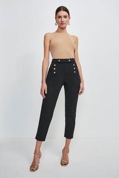 Ladies Clothes Fashion, Suit Pant, Ladies Clothes, Fashion Face Mask, Karen Millen, Tailored Trousers, Double Knitting, Black Label, Classic Style