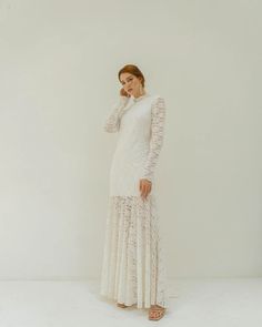 Aurora Long Sleeves Lace Wedding Dress / Open Back Lace Dress | Etsy Vietnam Lace Maxi Dress With Sweep Train For Wedding, Fitted Floor-length Evening Dress For Bride, Wedding Evening Dress With Lace Back And Maxi Length, Floor-length Evening Dress For Wedding With Back Zipper, Maxi Length Wedding Gown With Lace Back, Floor-length Wedding Gown With Back Opening, Fitted Bridal Evening Dress, Long Sleeve Evening Dress With Back Zipper For Wedding, Fitted Evening Dress For Bride