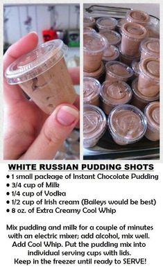 an instagram page for russian pudding shots