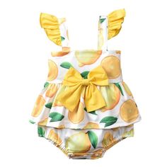 Brand New In Package Cotton/Polyester Sweet Bubble Romper For Summer Playwear, Yellow Cotton Bubble Romper For Spring, Spring Yellow Cotton Bubble Romper, Yellow Bubble Romper With Ruffles For Spring, Sleeveless Yellow Cotton Bubble Romper, Yellow Cotton Bubble Romper For Summer, Summer Yellow Cotton Bubble Romper, Yellow Bubble Romper For Summer Playwear, Yellow Cotton Summer Bubble Romper