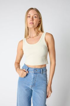 #color_offwhite Stretch Tank Top With Scoop Back For Spring, Summer Ribbed Tank Top With Scoop Back, Ribbed Stretch Tank Top With Scoop Back, Stretch Ribbed Tank Top With Scoop Back, Stretch Scoop Neck Crop Top Vest, Stretch Crop Top With Scoop Neck And Vest Detail, Stretch Crop Top Vest With Scoop Neck, Fitted Ribbed Tank Top With Scoop Back, Seamless Scoop Back Tank Top For Spring