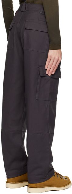 Cotton- and polyester-blend canvas cargo pants. · Belt loops at elasticized waistband · Four-pocket styling · Zip-fly · Flap pocket at outseams · Logo flag at back waistband · Partial plain-woven cotton lining Supplier color: Convoy grey Techwear Bottoms With Patch Pockets For Work, Techwear Pants With Patch Pockets For Work, Urban Workwear Bottoms With Multiple Pockets, Urban Style Bottoms With Multiple Pockets For Workwear, Utility Work Pants With Side Pockets, Urban Cargo Pants With Multiple Pockets For Workwear, Techwear Bottoms With Cargo Pockets For Work, Techwear Bottoms With Multiple Pockets For Work, Techwear Bottoms With Side Pockets For Work