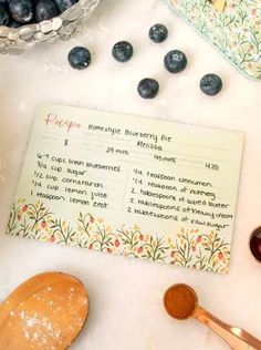 Strawberry Meadow Recipe Cards - Allure Boutique WY Framed Handwritten Recipes, Recipe Card Ideas, Cute Recipe Cards, Handmade Recipe Book, Recipe Card Design, Vintage Recipe Cards, Recipes Cards, Painted Designs, Watercolor Ideas