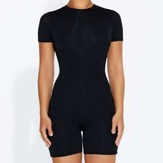 Brand New, Double-Lined Crew Neck Romper With Zipper Closure. Material Is 94% Polyester, 6% Spandex. Fitted Black Athleisure Jumpsuits And Rompers, Sleek Black Bodysuit For Workout, Black High Stretch Jumpsuits And Rompers For Loungewear, High Stretch Black Jumpsuits For Loungewear, Black High Stretch Bodysuit For Loungewear, Black Athleisure Bodysuit For Loungewear, Suede Jumpsuit, Camo Jumpsuit, Wardrobe Black