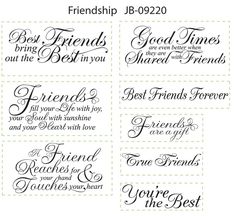 four different types of friends stickers on a white background with the words, best friends and