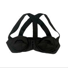 Stretchy Spandex Straps Bra Hooks In The Front Never Worn Fitted Full Coverage Bra With Straps, Fitted Bra With Padded Cups For Night Out, Fitted Padded Bra For Night Out, Padded Bra For Night Out, Fitted Bandeau Bra With Built-in Support, Fitted Bandeau Bra With Built-in Bra, Black Nylon Bra With Straps, Fitted Push-up Bra With Straps, Fitted Bandeau Bra For Night Out