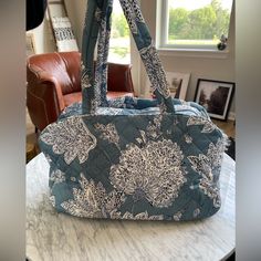 I Purchased This Bag In March 2023 While In Nashville Because My Suitcase Was Over 50 Lbs And I Needed To Get Some Items Home. I Was At A Resort And Paid Full Retail Price As It Is This Season. It Is Beautiful And U Would Keep It, But I Already Have About 6 Overnighters. The Tags Were Removed As I Did Use It, But It Has Never Been Used Again. I Have Attached The Actual Pictures First, And Also The Photos From The Vera Bradley Website As Of Today May 22, 2023. Large Capacity Rectangular Blue Diaper Bag, Blue Rectangular Diaper Bag With Removable Pouch, Blue Shoulder Diaper Bag For Daily Use, Blue Rectangular Travel Bag For Daily Use, Large Capacity Blue Shoulder Diaper Bag, Large Capacity Blue Diaper Bag For Travel, Blue Weekender Bag With Double Handle For Travel, Blue Large Capacity Diaper Bag, Everyday Large Capacity Blue Diaper Bag