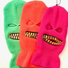 Ski Mask With Gold Teeth Zipper Mouth Zefstyle Grill Teeth | Etsy Grill Teeth, Balaclava Men, Trouble Boy, Mouth Grills, Goth Hat, Mask Creepy, Zipper Mouth, Hallowen Costume, Gold Teeth