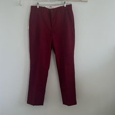 Straight Cropped Chino Felix The Cat Collab Levi's Classic Fitted Pants, Classic Fitted Levi's Pants, Classic Red Bottoms For Business Casual, Fitted Red Chinos Casual Style, Red Fitted Casual Chinos, Fitted Red Casual Chinos, Burgundy Cotton Pants For Work, Classic Fitted Red Bottoms, Red Fitted Dress Pants For Business Casual