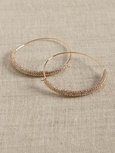 Pave Hoop Earrings | Banana Republic Factory Trendy Plated Hoop Earrings For Party, Trendy Everyday Earrings With Plating, Trendy Everyday Jewelry With Plating, Trendy Everyday Plated Jewelry, Chic Nickel-free Small Hoop Jewelry, Chic Drop Earrings With Plating, Trendy Small Hoop Jewelry For Party, Chic Plated Drop Earrings Jewelry, Chic Hoop Earrings For Pierced Ears