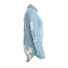 Light Blue Wash Distressed Denim Jacket Distressed Cropped Denim Jacket, Casual Denim Jacket, Classic Jacket, Distressed Denim Jacket, Black Denim Jacket, Classic Jeans, Turndown Collar, Denim Cotton, Long Sleeve Blazers