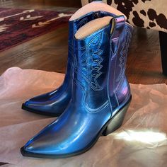 These Are A Gorgeous Metallic Blue Brand New Pair Of Boots By Corkys! They Are A Size 7 And From A Smoke Free Home. I Have The Taller Version Also!! Thanks For Looking!! Blue Snip Toe Boots With Reinforced Heel, Blue Western Boots With Round Toe, Western Blue Boots With Round Toe, Blue Ankle-high Summer Boots, Blue Ankle-high Boots For Spring, Blue High Heel Summer Boots, Western Style Blue Boots With Reinforced Heel, Blue Western Boots For Summer, Western Blue Boots For Spring