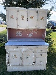 Antique Vintage SELLERS Farmhouse Hoosier Kitchen Cabinet Hutch Cupboard  | eBay Antique Corner Cabinet Kitchen, 1950s Metal Kitchen Cabinets, Kitchen Cabinet Hutch, Wedding Cabinet, Antique Kitchen Cabinets, Metal Kitchen Cabinets, Vintage Kitchen Cabinets, Cabinet Hutch, Hoosier Cabinets