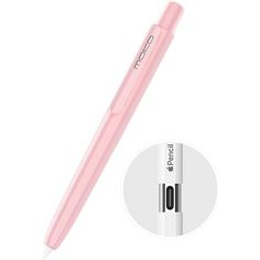 the pink pen is next to an image of it's side and has a white circle