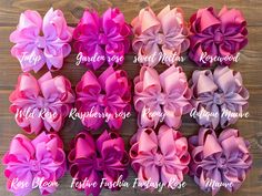 Solid Hair Bows Regular Styles - Lila&Ellie, Ellie only, double boutique, 5in boutique, 4in boutique, 3in boutique, 3in boutique pigtails, lil Ann, lil Ann pigtail set XL Styles - XL L&E, XL Ellie only, XL 5in boutique, XL 6in boutique, 6in Hailey, XXL 7inch boutique (3in ribbon) Hardware - French, XL clip, clip, mini French, OS nylon headband, teeth clip, XL teeth clip. No slips can be added to XL clip and clip Detachable Headbands/elastics - These are now available to purchase Center - Knotted Hair Bow Instructions Beautiful Bows Boutique, Easy Hair Bows, Teeth Clip, Cheer Hair Bows, School Hair Bows, Ellie Ellie, Cheer Hair, School Hair, French Clip