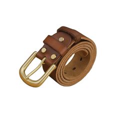 The Brown leather cowboy belt is as western as it gets. The Brown Leather Cowboy Belt is sure to add an attractive Western flair to your look, whether it's for a special occasion or your everyday ensemble. Made from full-grain leather and adorned with a substantial golden brass buckle, this belt has been designed with the added convenience of being able to change its buckle in a snap. A Western belt designed to stand the test of time! Give your most-loved pair of jeans the perfect companion with Classic Leather Belt Buckles For Rodeo, Leather Belt Buckles For Rodeo, Rugged Leather Belt With Brass Buckle, Western Leather Belt For Western-themed Events, Western Leather Belt Buckles For Rodeo, Brown Leather Rodeo Belt, Brown Leather Belt For Rodeo, Adjustable Leather Belt Buckles For Western-themed Events, Leather Belts With Antique Buckle For Rodeo