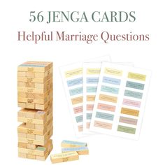 a stack of wooden blocks with the words help marriage questions written on them and an image of