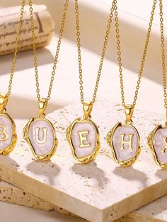 Gold  Collar  Zinc Alloy   Embellished   Women Fashion Jewelry 3d Necklace, Alphabet 3d, English Alphabet, Gold Collar, Latest Jewellery, American Style, Womens Jewelry Necklace, Zinc Alloy