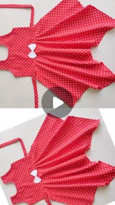 two pictures showing how to make an origami dress with paper and scissors on it