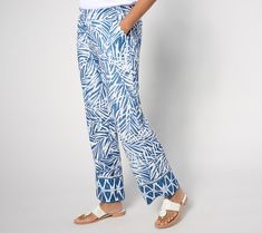 Sandy vacays? Poolside parties? Bistro lunch with the besties (and your BFF is buying)? You're sooo there -- and so are these cabana knit beach pants! (Looks like you're both in for a busy summer!) From Belle Beach by Kim Gravel. Summer Beach Pants With Tropical Print, Casual Tropical Print Loungewear Bottoms, Casual Tropical Print Bottoms For Loungewear, Casual Tropical Print Bottoms For Day Out, Casual Tropical Print Pants For Vacation, Casual Tropical Print Beach Pants, Summer Pants With Tropical Print For Vacation, Relaxed Fit Tropical Print Bottoms For Vacation, Casual Beach Pants With Tropical Print