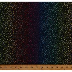 a black background with multicolored stars in the center and on it is a ruler