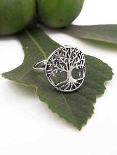 Solid Sterling Silver Beautiful Tree Of Life ring Design for woman. Nature-inspired Engraved Ring As A Gift, Nickel-free Engraved Round Ring As Gift, Nature-inspired Engraved Round Ring For Gift, Nature-inspired Engraved Ring For Gifts, Nickel-free Engraved Gift Ring, Silver Nature-inspired Engraved Ring As Gift, Nature-inspired Silver Engraved Ring As Gift, Nature-inspired Rings Stamped 925 As Gift, Nature-inspired Nickel Free Ring As Gift